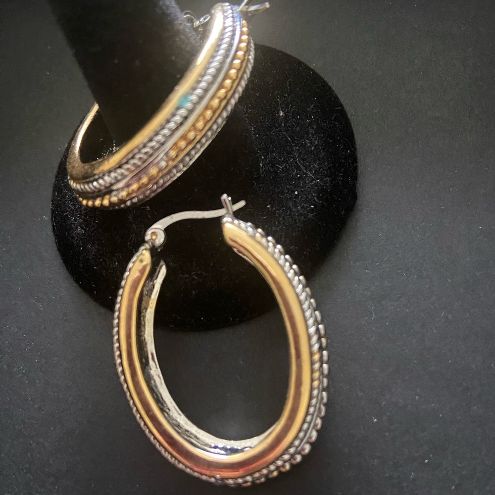 LIKE NEW 
Gold & Silver earrings with designer enhanced quality and styling! NEW